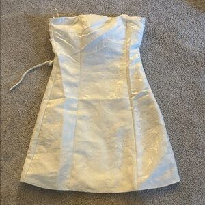 Peppermayo Ivory Strapless Mini Dress